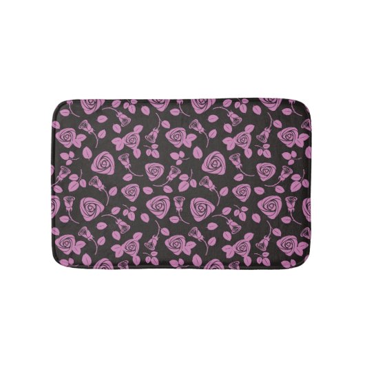 Tapis De Bain Arrière - plan rose floral (Devant)