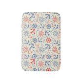 Tapis De Bain arrière - plan rouge et marine avec ancre (Devant (Vertical))