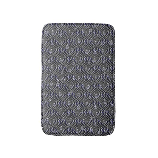Tapis De Bain Arrosage sur métal gris bleu (Devant (Vertical))