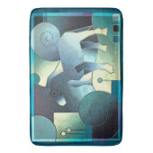 Tapis De Bain ART Abstrait - A HORSE - sable bleu (devant Vertical)