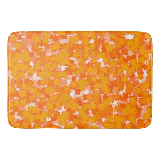 Tapis De Bain Art Abstrait Design Orange Foliage (Devant)