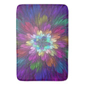 Tapis De Bain Art abstrait fractal de fleurs psychédéliques colo (devant Vertical)