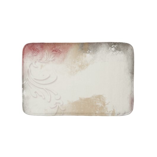 Tapis De Bain Art Abstrait Gold Red Grey (Devant)