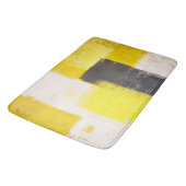 Tapis De Bain Art abstrait gris et jaune "simplement moderne" (Angle)