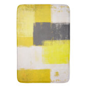 Tapis De Bain Art abstrait gris et jaune "simplement moderne" (devant Vertical)