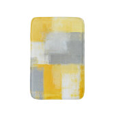 Tapis De Bain Art abstrait gris et jaune "sournois" (Devant (Vertical))
