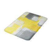 Tapis De Bain Art abstrait gris et jaune "trébuché" (Angle)