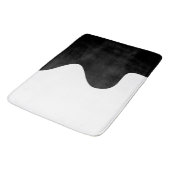 Tapis De Bain Art Abstrait minimal moderne noir et blanc (Angle)