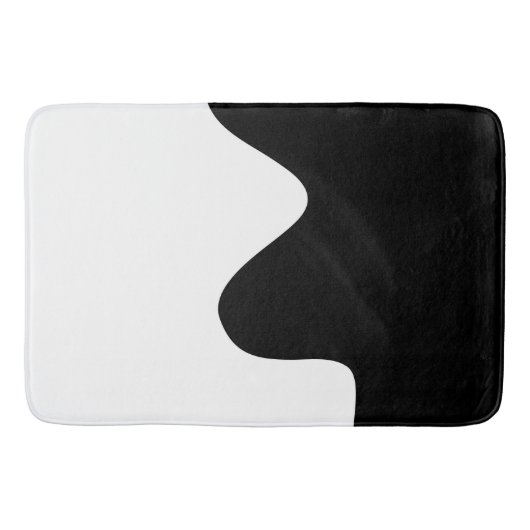 Tapis De Bain Art Abstrait minimal moderne noir et blanc (Devant)