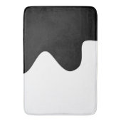 Tapis De Bain Art Abstrait minimal moderne noir et blanc (devant Vertical)