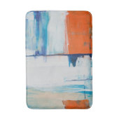Tapis De Bain Art abstrait moderne bleu orange (Devant (Vertical))