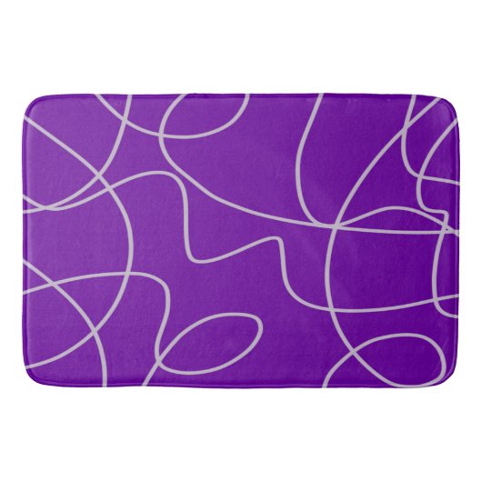 Tapis De Bain Art Abstrait moderne en violet (Devant)