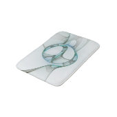 Tapis De Bain Art Abstrait moderne Fractal Bleu Turquoise Gris (Angle)
