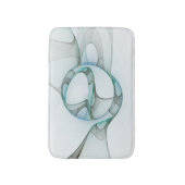 Tapis De Bain Art Abstrait moderne Fractal Bleu Turquoise Gris (Devant (Vertical))