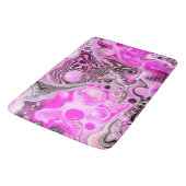 Tapis De Bain Art Abstrait rose et noir (Angle)