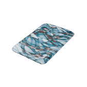 Tapis De Bain Art Abstrait Wavy Blue Gold (Angle)