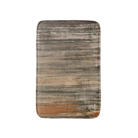 Tapis De Bain Art acrylique abstrait gris brun (Devant (Vertical))