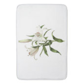 Tapis De Bain Art botanique du lys oriental blanc (devant Vertical)