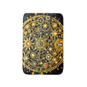 Tapis De Bain Art céleste à engrenages dorés (Devant (Vertical))