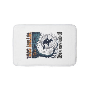 Tapis De Bain Art de Halloween ensorcelé Gravure vintage Scène d