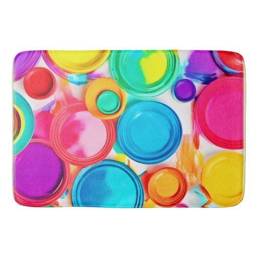 Tapis De Bain Art de la palette de peinture dynamique (Devant)