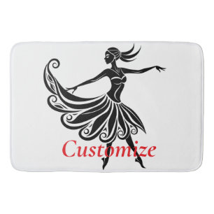 Tapis De Bain Art de la silhouette de danseuse africaine Thunder