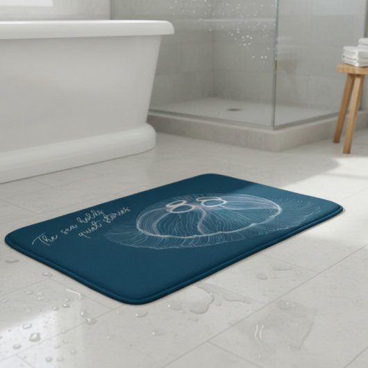 Tapis De Bain Art de méduse dessiné à la main