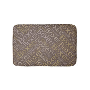 Tapis De Bain Art de mot de chien de boxeur