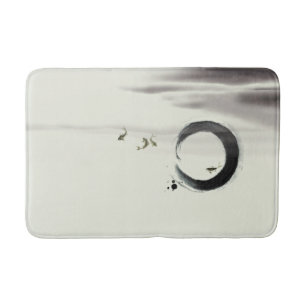 Tapis De Bain Art de peinture de brosse d'Enso Koi de cercle de