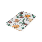 Tapis De Bain Art de trait dessin chats et fleurs (Angle)
