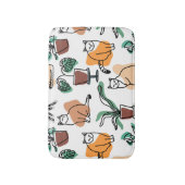 Tapis De Bain Art de trait dessin chats et fleurs (Devant (Vertical))