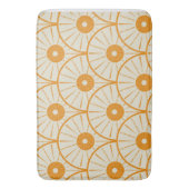Tapis De Bain Art Déco Abstrait Soleil orange sur blanc (devant Vertical)