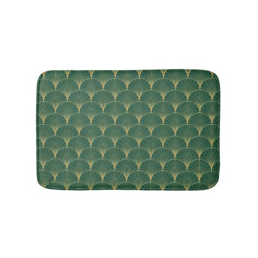 Tapis De Bain Art déco feuille de palme verte (Devant)