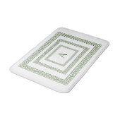 Tapis De Bain Art Deco Forest Green Border on white Bath Mat (Angle)