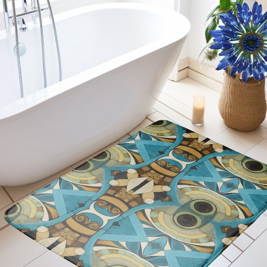 Tapis De Bain Art Déco inspiré Cubiste Abstrait 1