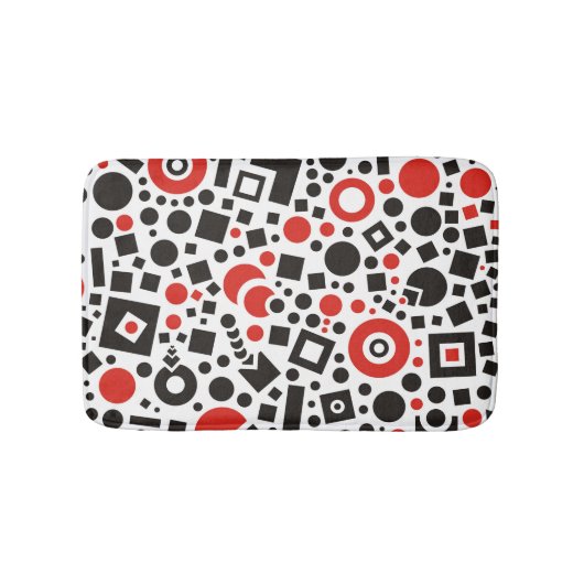 Tapis De Bain Art déco moderne rouge et noir (Devant)