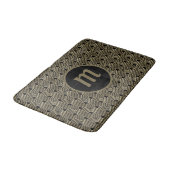 Tapis De Bain Art Déco Monogramme Or et Noir (Angle)