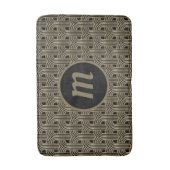 Tapis De Bain Art Déco Monogramme Or et Noir (Devant (Vertical))