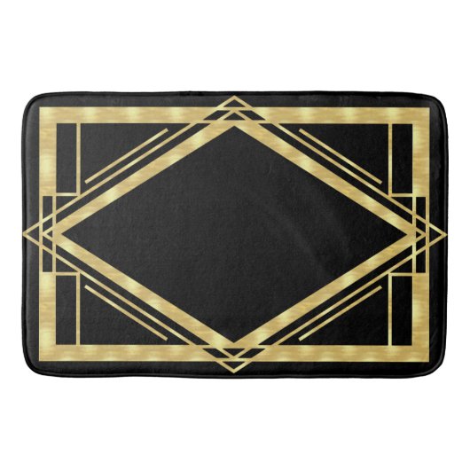 Tapis De Bain Art déco noir et or (Devant)