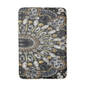 Tapis De Bain art déco noir et or motif bohème (Devant (Vertical))