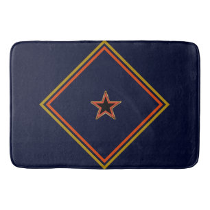 Tapis De Bain Art déco patriotique - Gold Stripes Red Star sur N