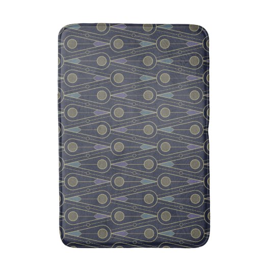 Tapis De Bain Art Deco pattern with geometric shapes in gold (Devant (Vertical))