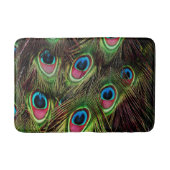 Tapis De Bain art déco vert turquoise turquoise plumes paon (Devant)
