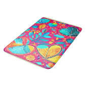 Tapis De Bain Art du coeur floral vibrant (Angle)
