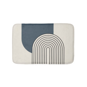 Tapis De Bain Art en ligne du milieu du siècle avec arche bleu f