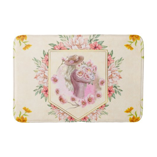Tapis De Bain Art Floral, Dame Du Printemps (Devant)