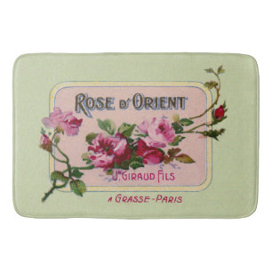Tapis De Bain Art floral d'annonce de parfum français vintage