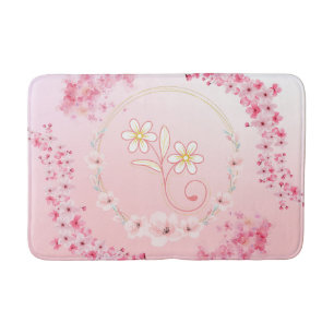 Tapis De Bain Art Floral Rose, Bénédiction Printanière