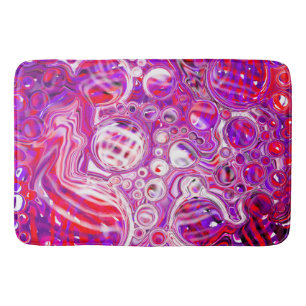 Tapis De Bain Art fluide en marbre rouge et violet