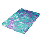 Tapis De Bain Art fluide en marbre turquoise et violet (Angle)